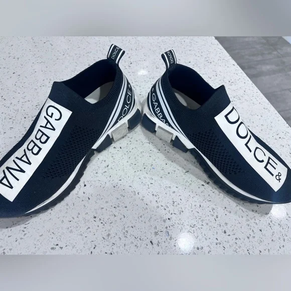 Dolce & Gabbana Black and White Sorrento Slip-On Shoes Sz 38 GUC - Picture 4 of 15